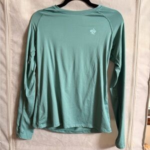 Rabbit Women's Light Teal Long Sleeve Performance Tee - Size Medium
